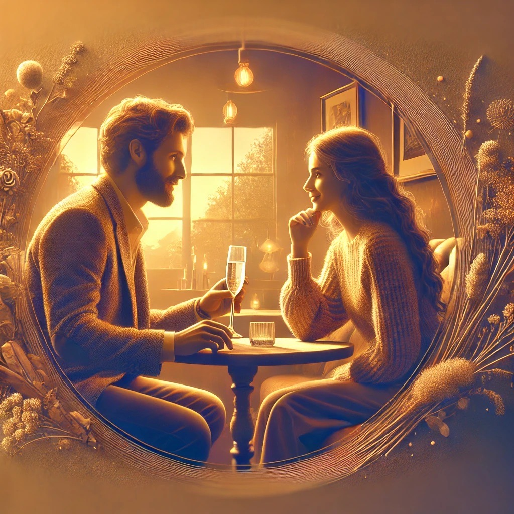 Couple Sharing a Meaningful Moment in a Cozy Setting